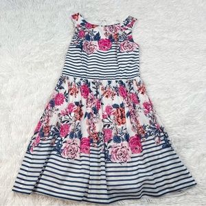 City Studio junior sleeveless floral striped dress boat neck
